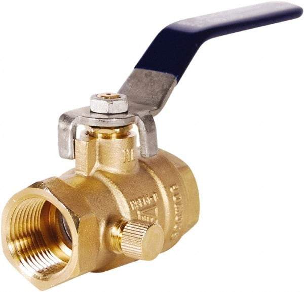 Legend Valve - 1/2" Pipe, Full Port, Lead Free Brass Full Port Ball Valve - 2 Piece, FNPT x FNPT Ends, Lever Handle, 600 WOG - Industrial Tool & Supply