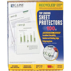 C-LINE - 100 Piece Clear Sheet Protectors-Ring Binder - 11" High x 8-1/2" Wide - Industrial Tool & Supply