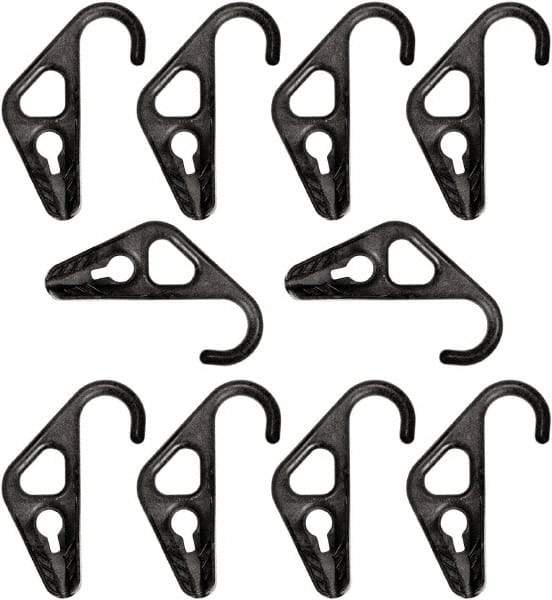The Better Bungee - Adjustable Nylon Hook Ends with Adjustable HD Nylon Hook - 10" OAL, Black - Industrial Tool & Supply