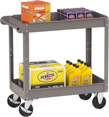 Tennsco - 150 Lb Capacity, 30" Wide x 16" Long x 32" High Service Cart - 2 Shelf, Steel, 2 Rigid/2 Swivel Casters - Industrial Tool & Supply