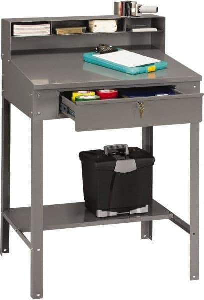 Tennsco - Stationary Shop Desks Type: Foreman's Desk Width (Inch): 34-1/2 - Industrial Tool & Supply