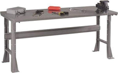 Tennsco - 72 Wide x 36" Deep x 33-1/2" High, 12 Gauge Steel Workbench - Fixed Flared Legs, Medium Gray - Industrial Tool & Supply