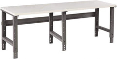 Tennsco - 96 Wide x 30" Deep x 33-3/4" High, Plastic Laminate Workbench - Adjustable Height Legs, Medium Gray - Industrial Tool & Supply