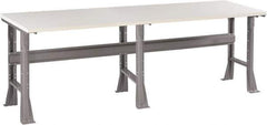 Tennsco - 96 Wide x 36" Deep x 33-1/2" High, Plastic Laminate Workbench - Fixed Flared Legs, Medium Gray - Industrial Tool & Supply