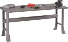 Tennsco - 60 Wide x 30" Deep x 33-1/2" High, 12 Gauge Steel Workbench - Fixed Flared Legs, Medium Gray - Industrial Tool & Supply