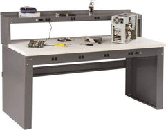 Tennsco - 72 Wide x 36" Deep x 33-1/2" High, Plastic Laminate Workbench - Fixed Legs, Medium Gray - Industrial Tool & Supply