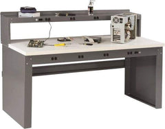 Tennsco - 72 Wide x 30" Deep x 33-1/2" High, Plastic Laminate Workbench - Fixed Legs, Medium Gray - Industrial Tool & Supply