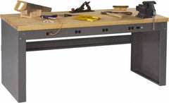 Tennsco - 72 Wide x 30" Deep x 33-1/2" High, Butcher Block Workbench - Fixed Legs, Medium Gray - Industrial Tool & Supply