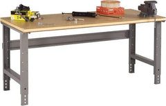 Tennsco - 72 Wide x 36" Deep x 33-3/4" High, Wood Workbench - Adjustable Height Legs, Medium Gray - Industrial Tool & Supply