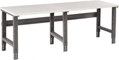 Tennsco - 96 Wide x 36" Deep x 33-3/4" High, Plastic Laminate Workbench - Adjustable Height Legs, Medium Gray - Industrial Tool & Supply