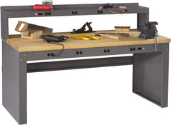 Tennsco - 72 Wide x 30" Deep x 33-1/2" High, Butcher Block Workbench - Fixed Legs, Medium Gray - Industrial Tool & Supply