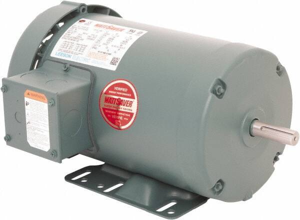 Leeson - 2 Max hp, 1,800 Max RPM, Premium Efficient Electric AC DC Motor - 230/460 V Input, Three Phase, 56H Frame, 5/8" Shaft Diam, Rigid Base Mount, TEFC Enclosure - Industrial Tool & Supply