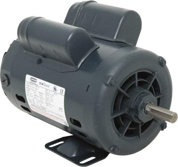 Leeson - 3/4 Max hp, 1,800 Max RPM, Premium Efficient Electric AC DC Motor - 115/230 V Input, Single Phase, 56 Frame, 5/8" Shaft Diam, Rigid Base Mount, ODP Enclosure - Industrial Tool & Supply