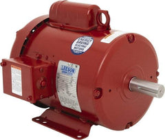 Leeson - 2 Max hp, 1,800 Max RPM, Electric AC DC Motor - 115/208-230 V Input, Single Phase, 182T Frame, 1-1/8" Shaft Diam, Rigid Base Mount, TEFC Enclosure - Industrial Tool & Supply