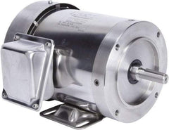 Leeson - 2 Max hp, 3,600 Max RPM, Premium Efficient Electric AC DC Motor - 230/460 V Input, Three Phase, 56HC Frame, 5/8" Shaft Diam, C-Face with Base Mount, TEFC Enclosure - Industrial Tool & Supply