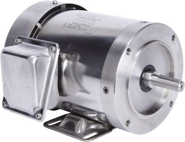 Leeson - 2 Max hp, 1,800 Max RPM, Premium Efficient Electric AC DC Motor - 230/460 V Input, Three Phase, 56HC Frame, 5/8" Shaft Diam, C-Face with Base Mount, TEFC Enclosure - Industrial Tool & Supply