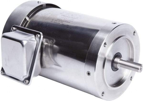 Leeson - 1-1/2 Max hp, 1,800 Max RPM, Premium Efficient Electric AC DC Motor - 230/460 V Input, Three Phase, 56C Frame, 5/8" Shaft Diam, C-Face Mount, TEFC Enclosure - Industrial Tool & Supply