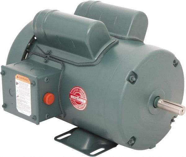 Leeson - 1 Max hp, 1,800 Max RPM, Capacitor Start Electric AC DC Motor - 115/230 V Input, Single Phase, 56 Frame, 5/8" Shaft Diam, Rigid Base Mount, TEFC Enclosure - Industrial Tool & Supply