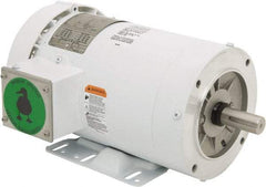 Leeson - 3 Max hp, 3,600 Max RPM, Premium Efficient Electric AC DC Motor - 230/460 V Input, Three Phase, 145TC Frame, 7/8" Shaft Diam, C-Face with Base Mount, TEFC Enclosure - Industrial Tool & Supply