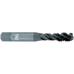 OSG - 5/16-18 UNC, 3 Flute, 15° Helix, Semi-Bottoming Chamfer, Oxide Finish, Powdered Metal Spiral Flute STI Tap - Right Hand Flute, 2-15/16" OAL, 0.381" Shank Diam, 1-1/4" Thread Length, Series 315 - Exact Industrial Supply