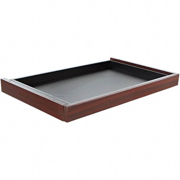 ALERA - Woodgrain Laminate Center Drawer Desk - 24-1/2" Wide x 15" Deep x 2" High, Mahogany - Industrial Tool & Supply
