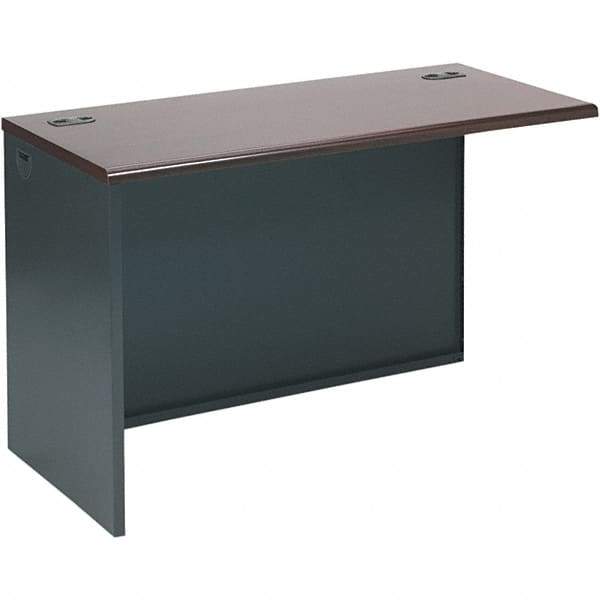 Hon - Steel-Reinforced High-Pressure Laminate Return/Bridge Shell Desk - 48" Wide x 24" Deep x 29-1/2" High, Mahogany/Charcoal - Industrial Tool & Supply
