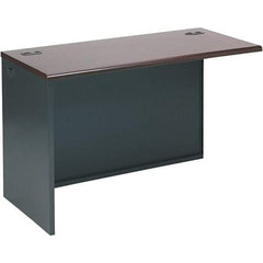Hon - Steel-Reinforced High-Pressure Laminate Return/Bridge Shell Desk - 48" Wide x 24" Deep x 29-1/2" High, Mahogany/Charcoal - Industrial Tool & Supply