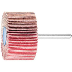 PFERD - 2" Diam x 1" Face Width, Ceramic Coated Mounted Flap Wheel - 1/4" Shank Mount, 120 Grit, 23,000 Max RPM - Industrial Tool & Supply