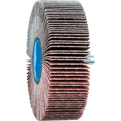 PFERD - 3" Diam x 1" Face Width, Aluminum Oxide Coated Mounted Flap Wheel - 1/4-20 Threaded Mount, 80 Grit, 20,000 Max RPM - Industrial Tool & Supply