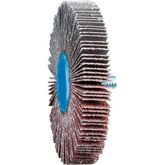PFERD - 3" Diam x 1/2" Face Width, Aluminum Oxide Coated Mounted Flap Wheel - 1/4-20 Threaded Mount, 60 Grit, 20,000 Max RPM - Industrial Tool & Supply