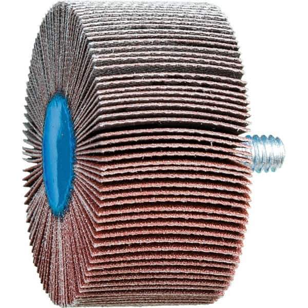 PFERD - 2" Diam x 1" Face Width, Aluminum Oxide Coated Mounted Flap Wheel - 1/4-20 Threaded Mount, 180 Grit, 23,000 Max RPM - Industrial Tool & Supply