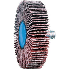 PFERD - 2" Diam x 1/2" Face Width, Aluminum Oxide Coated Mounted Flap Wheel - 1/4-20 Threaded Mount, 60 Grit, 23,000 Max RPM - Industrial Tool & Supply