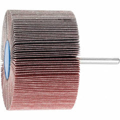 PFERD - 3" Diam x 2" Face Width, Aluminum Oxide Coated Mounted Flap Wheel - 1/4" Shank Mount, 120 Grit, 6,000 Max RPM - Industrial Tool & Supply