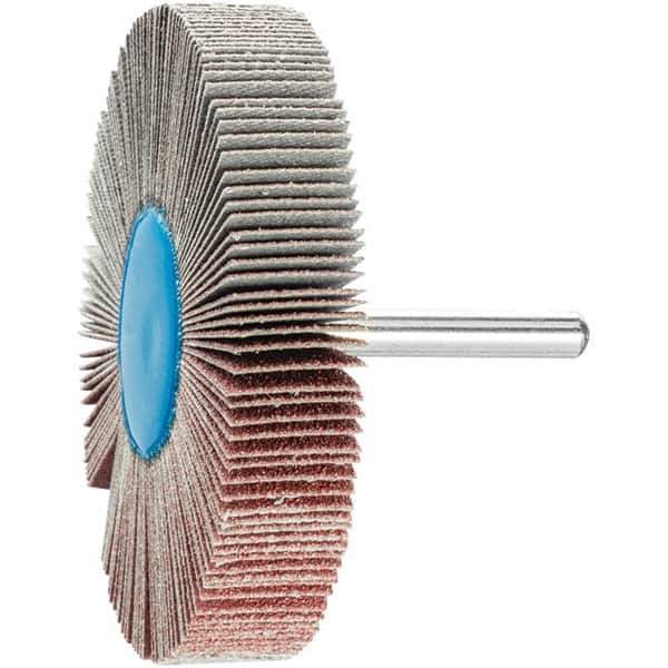 PFERD - 3" Diam x 1/2" Face Width, Aluminum Oxide Coated Mounted Flap Wheel - 1/4" Shank Mount, 80 Grit, 20,000 Max RPM - Industrial Tool & Supply