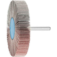 PFERD - 3" Diam x 1/2" Face Width, Aluminum Oxide Coated Mounted Flap Wheel - 1/4" Shank Mount, 120 Grit, 20,000 Max RPM - Industrial Tool & Supply