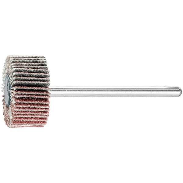 PFERD - 3/4" Diam x 3/8" Face Width, Aluminum Oxide Coated Mounted Flap Wheel - 1/8" Shank Mount, 120 Grit, 38,100 Max RPM - Industrial Tool & Supply