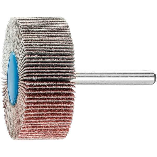 PFERD - 2" Diam x 3/4" Face Width, Aluminum Oxide Coated Mounted Flap Wheel - 1/4" Shank Mount, 80 Grit, 23,000 Max RPM - Industrial Tool & Supply
