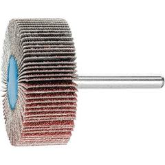 PFERD - 2" Diam x 3/4" Face Width, Aluminum Oxide Coated Mounted Flap Wheel - 1/4" Shank Mount, 60 Grit, 23,000 Max RPM - Industrial Tool & Supply