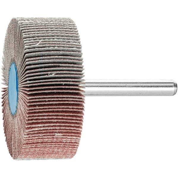 PFERD - 2" Diam x 3/4" Face Width, Aluminum Oxide Coated Mounted Flap Wheel - 1/4" Shank Mount, 180 Grit, 23,000 Max RPM - Industrial Tool & Supply