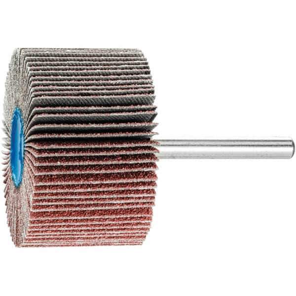 PFERD - 2" Diam x 1" Face Width, Aluminum Oxide Coated Mounted Flap Wheel - 1/4" Shank Mount, 60 Grit, 23,000 Max RPM - Industrial Tool & Supply