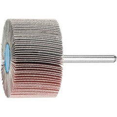 PFERD - 2" Diam x 1" Face Width, Aluminum Oxide Coated Mounted Flap Wheel - 1/4" Shank Mount, 240 Grit, 23,000 Max RPM - Industrial Tool & Supply