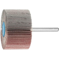 PFERD - 2" Diam x 1" Face Width, Aluminum Oxide Coated Mounted Flap Wheel - 1/4" Shank Mount, 180 Grit, 23,000 Max RPM - Industrial Tool & Supply