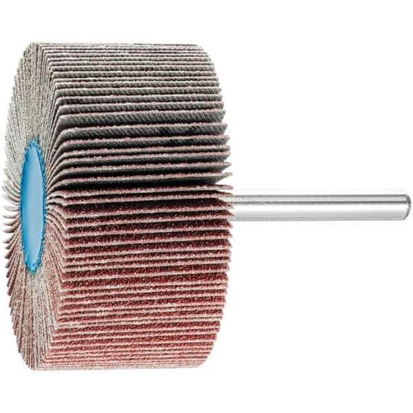 PFERD - 2-1/2" Diam x 1" Face Width, Aluminum Oxide Coated Mounted Flap Wheel - 1/4" Shank Mount, 80 Grit, 23,000 Max RPM - Industrial Tool & Supply