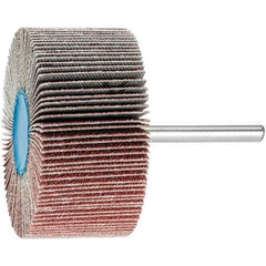 PFERD - 2-1/2" Diam x 1" Face Width, Aluminum Oxide Coated Mounted Flap Wheel - 1/4" Shank Mount, 80 Grit, 23,000 Max RPM - Industrial Tool & Supply
