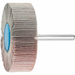 PFERD - 2-1/2" Diam x 1" Face Width, Aluminum Oxide Coated Mounted Flap Wheel - 1/4" Shank Mount, 320 Grit, 23,000 Max RPM - Industrial Tool & Supply