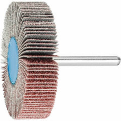 PFERD - 2-1/2" Diam x 1/2" Face Width, Aluminum Oxide Coated Mounted Flap Wheel - 1/4" Shank Mount, 60 Grit, 23,000 Max RPM - Industrial Tool & Supply