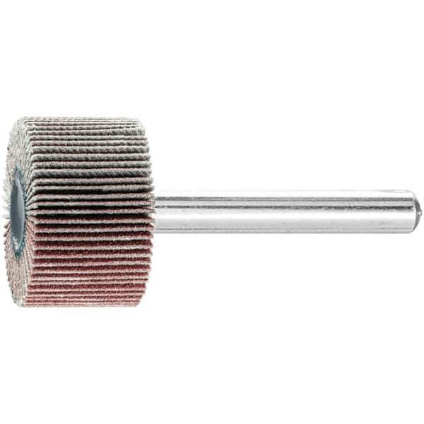 PFERD - 1" Diam x 5/8" Face Width, Aluminum Oxide Coated Mounted Flap Wheel - 1/4" Shank Mount, 180 Grit, 25,000 Max RPM - Industrial Tool & Supply