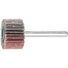 PFERD - 1" Diam x 5/8" Face Width, Aluminum Oxide Coated Mounted Flap Wheel - 1/4" Shank Mount, 120 Grit, 25,000 Max RPM - Industrial Tool & Supply