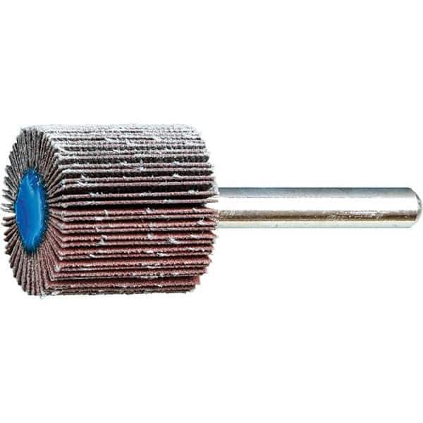 PFERD - 1" Diam x 1" Face Width, Aluminum Oxide Coated Mounted Flap Wheel - 1/4" Shank Mount, 320 Grit, 25,000 Max RPM - Industrial Tool & Supply