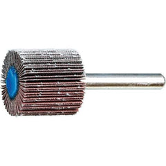PFERD - 1" Diam x 1" Face Width, Aluminum Oxide Coated Mounted Flap Wheel - 1/4" Shank Mount, 320 Grit, 25,000 Max RPM - Industrial Tool & Supply